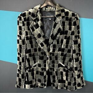 Giorgio Armani Silk-Blend Velvet Burnout Blazer Size IT 44 Made in Italy